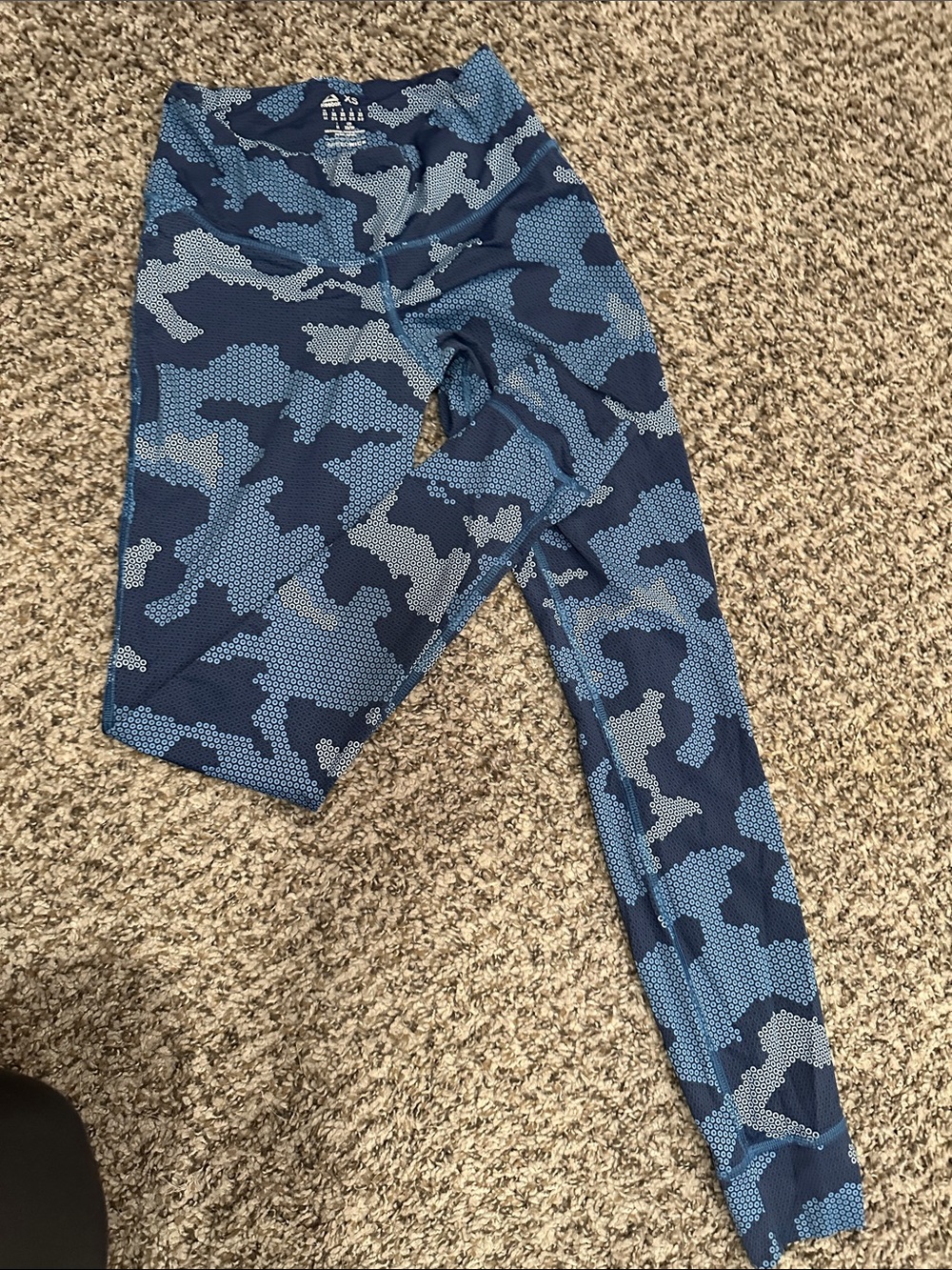 Blue Camo Leggings - Athletic Bottoms